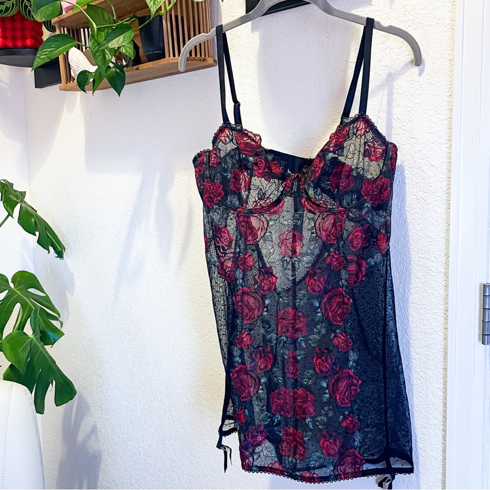 Savage x Fenty - Les Roses Underwire Slip, XL